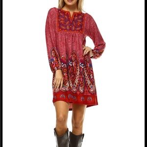 White Mark Parsley Boho Flowy Relaxed Fit Dress Size Medium